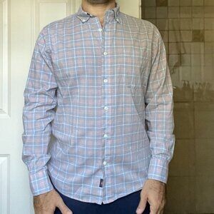 Faherty Everyday Button-Down Shirt - Dusty Coral Plaid - M